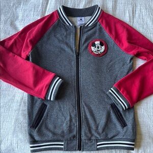 Disney Kids Gray and Red Mickey Mouse Zip Up Sweatshirt sz Large